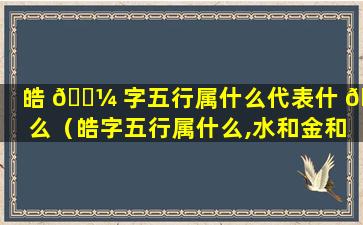 皓 🌼 字五行属什么代表什 🌿 么（皓字五行属什么,水和金和木都有）